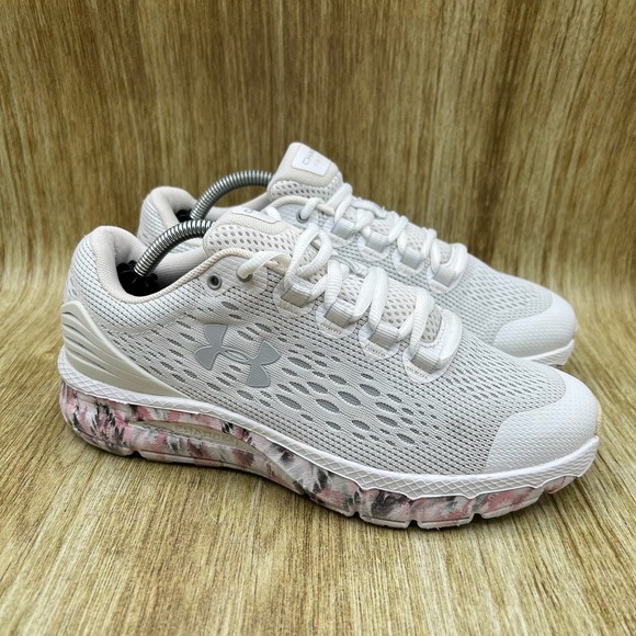 Under Armour Charged Intake 4 Women's Size 7 Running Shoes White Gray Pink - Picture 1 of 10